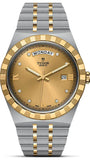Tudor Royal Automatic Diamonds Gold Dial Two Tone Steel Strap Watch for Men - M28603-0006