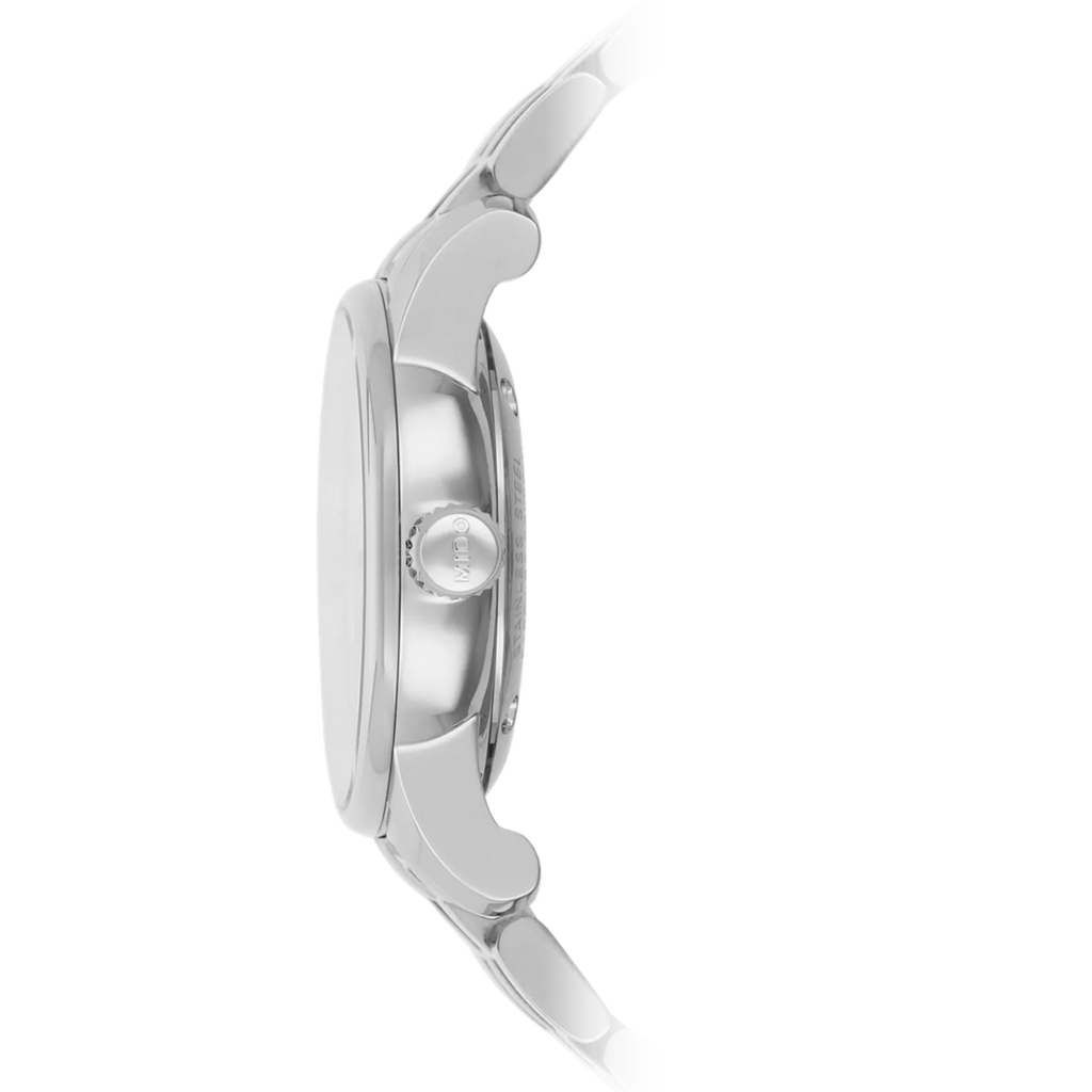 Mido Baroncelli Automatic Mother Of Pearl Dial Silver Steel Strap Watch For Women - M7600.4.69.1