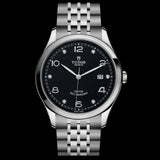 Tudor 1926 Automatic Diamonds Black Dial Silver Steel Strap Watch for Men - M91650-0004