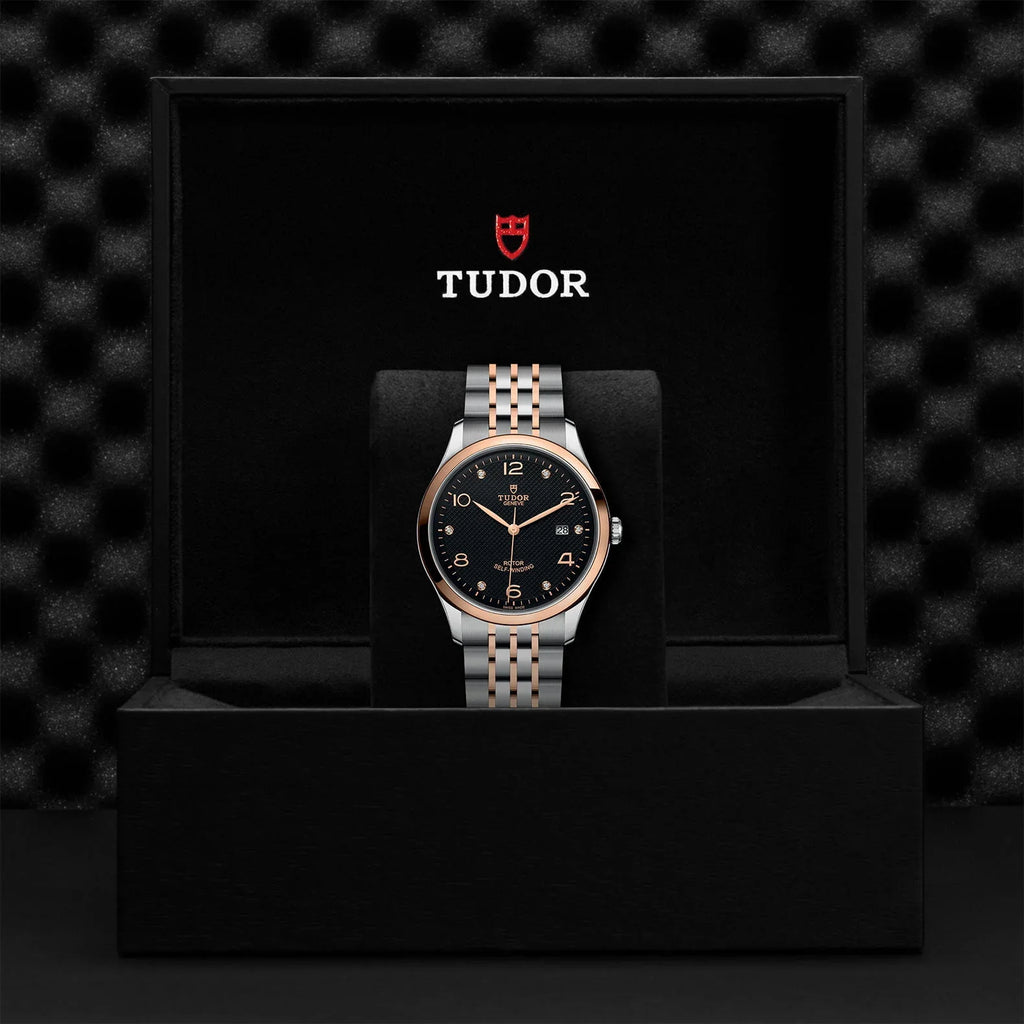 Tudor 1926 Automatic Diamonds Black Dial Two Tone Steel Strap Watch for Men - M91651-0004