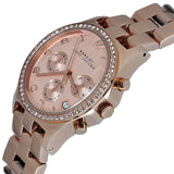 Marc Jacobs Henry Chronograph Rose Gold Dial Rose Gold Steel Strap Watch for Women - MBM3118