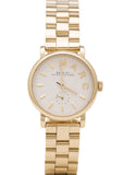 Marc Jacobs Baker White Dial Gold Steel Strap Watch for Women - MBM3247