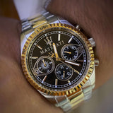 Maserati Competizione Chronograph Black Dial Two Tone Steel Strap Watch For Men - R8853100016