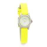 Marc Jacobs Henry White Dial Neon Yellow Rubber Strap Watch for Women - MBM1235