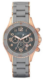 Marc Jacobs Rock Chronograph Grey Dial Grey Silicone Strap Watch for Women - MBM2550