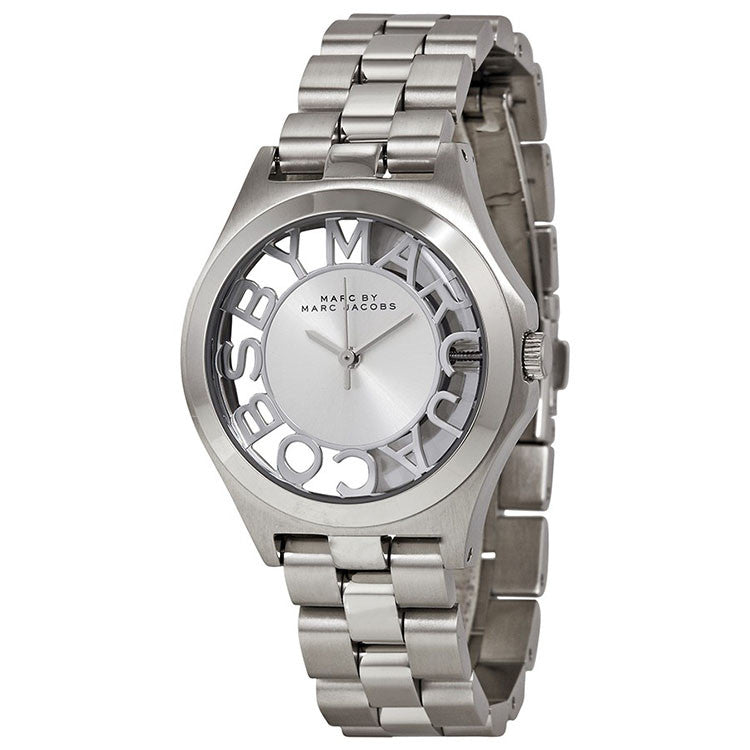 Marc Jacobs Henry White Dial Silver Steel Strap Watch for Women - MBM3291