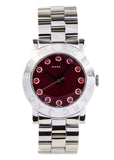 Marc Jacobs Amy Red Dial Silver Steel Strap Watch for Women - MBM3333