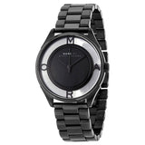 Marc Jacobs Tether Transparent Black Dial Black Steel Strap Watch for Women - MBM3419