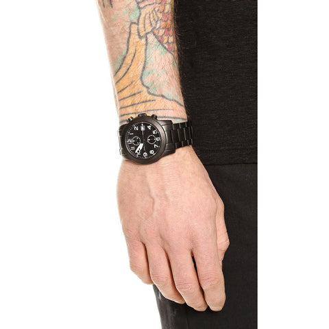 Marc Jacobs Larry Chronograph Black Dial Black Steel Strap Watch for Men - MBM5052