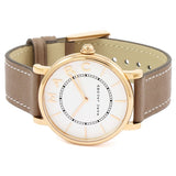 Marc Jacobs Roxy White Dial Cement Brown Leather Strap Watch for Women - MJ1533
