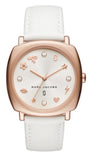 Marc Jacobs Mandy White Dial White Leather Strap Watch for Women - MJ8678