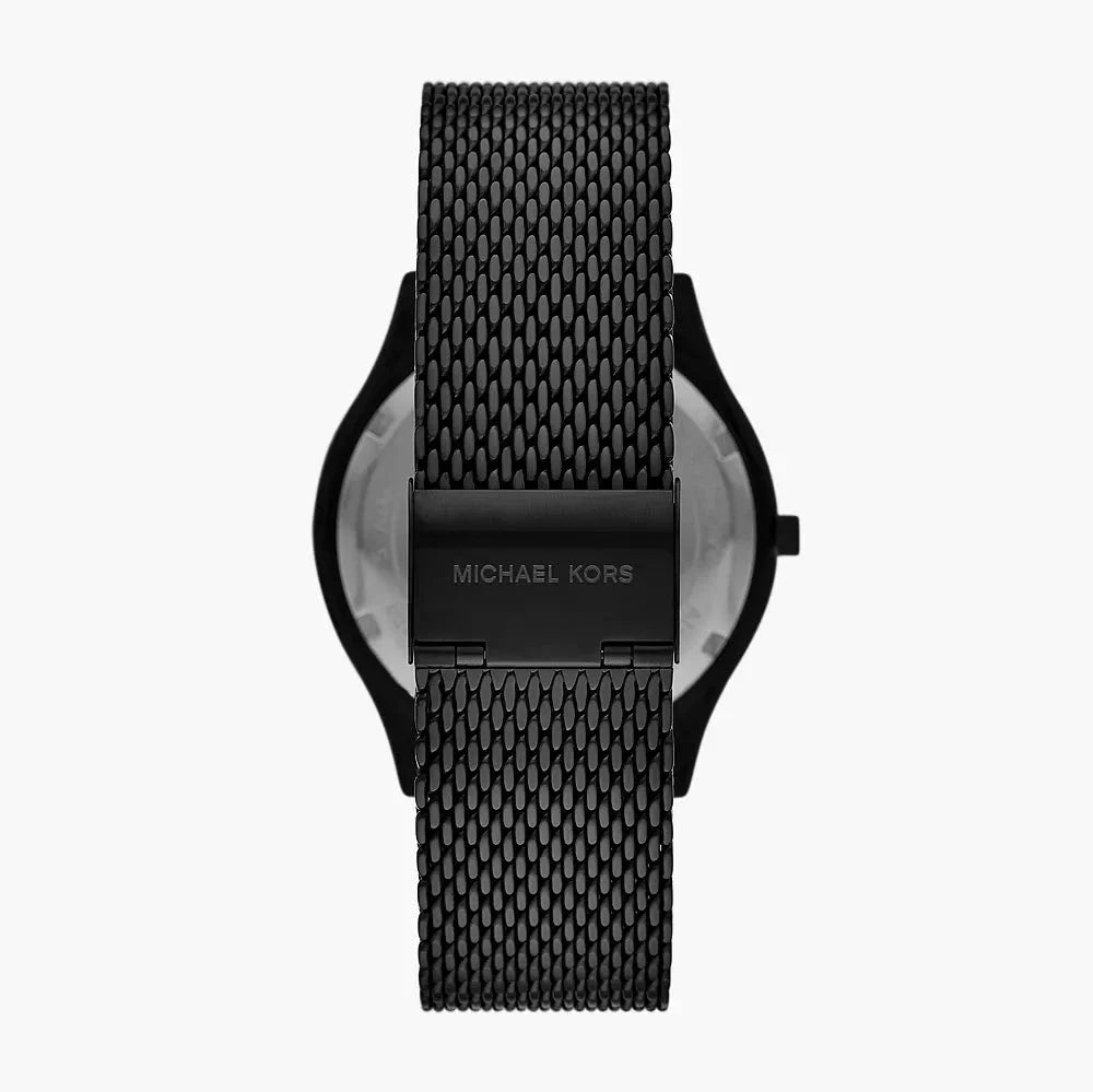 Michael Kors Runway Three-Hand Black Dial Black Mesh Strap Watch for Men - MK1085