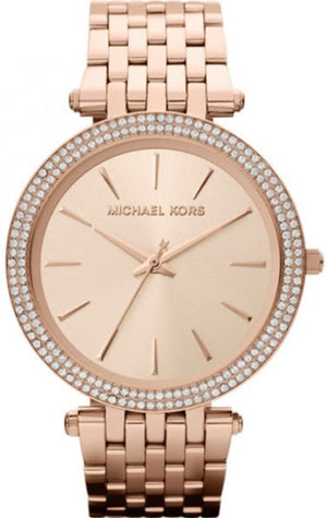 Michael Kors Darci Rose Gold Dial with Diamonds Rose Gold Stainless Steel Strap Watch for Women - MK3192