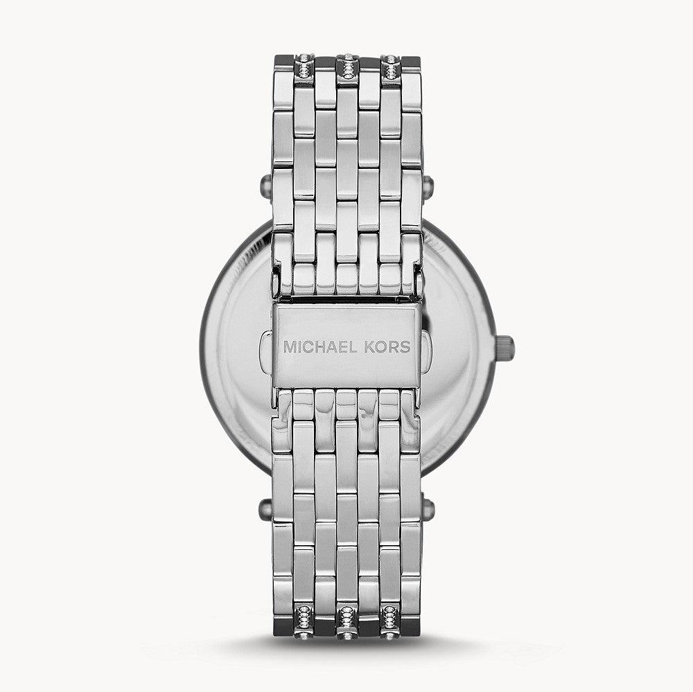 Michael Kors Darci Orange Dial Silver Stainless Steel Strap Watch for Women - MK3218