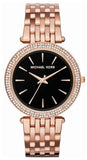 Michael Kors Darci Black Dial Rose Gold Steel Strap Watch for Women - MK3402