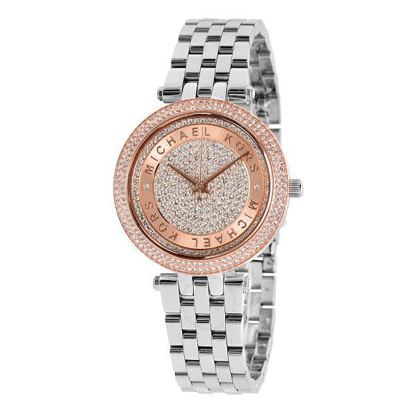 Michael Kors Darci Rose Gold Dial Silver Steel Strap Watch for Women - MK3446