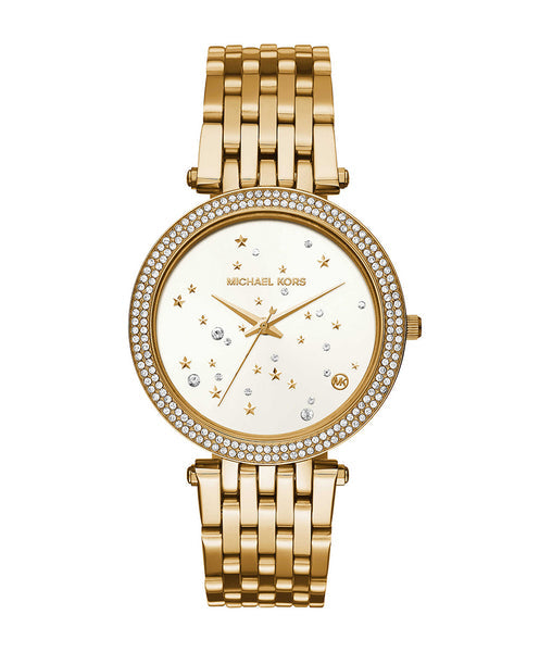 Michael Kors Darci White Dial Gold Steel Strap Watch for Women - MK3727