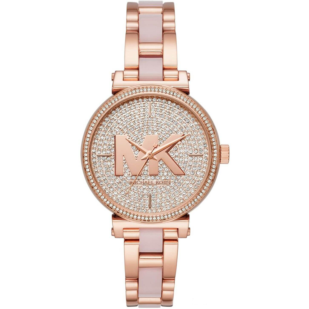 Michael Kors Sofie Quartz Crystals Crystals Rose Gold Dial Rose Gold Steel Strap Watch For Women - MK4336