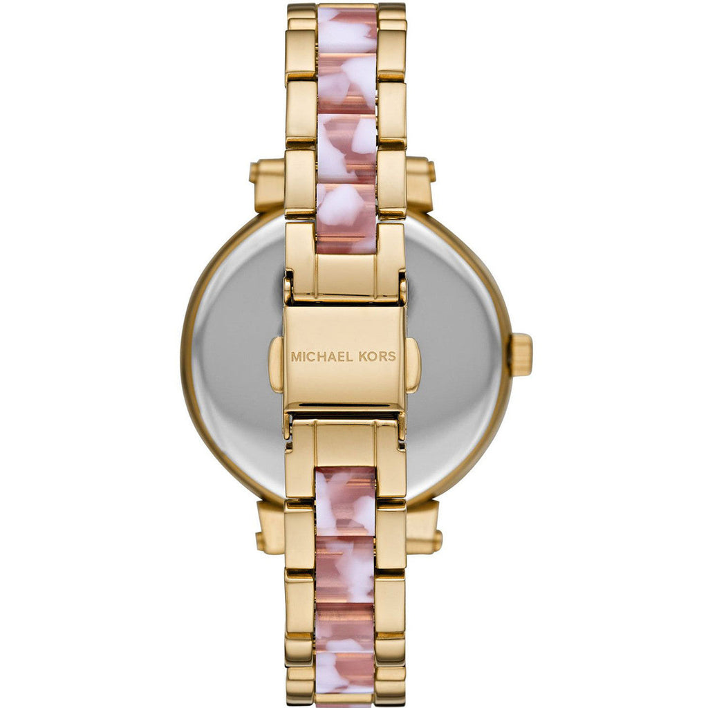 Michael Kors Sofie Crystals Mother of Pearl Pink Dial Two Tone Steel Strap Watch For Women - MK4344