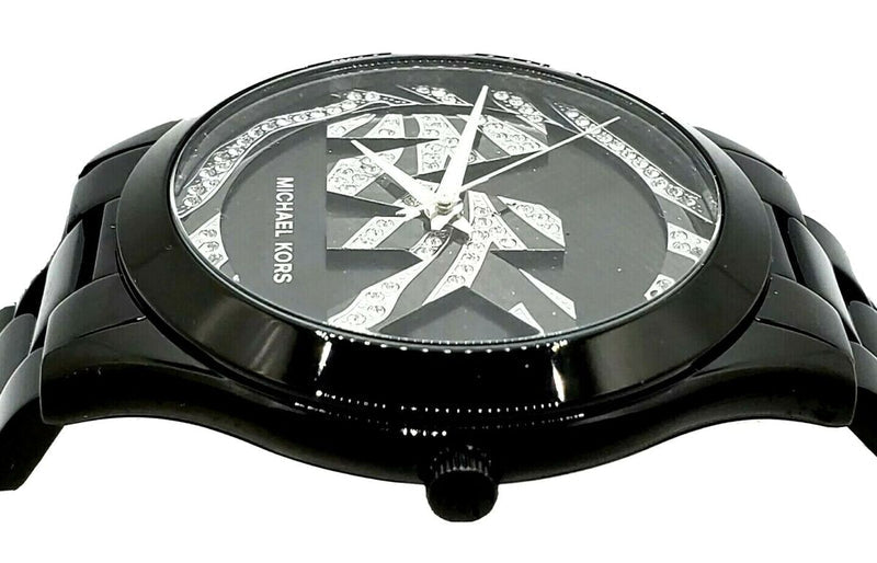 Michael Kors Runway Quartz Black Dial Black Steel Strap Watch For Women - MK4562