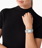 Michael Kors Emery Analog Crystals Silver Dial Silver Steel Strap Watch for Women - MK4648