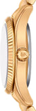 Michael Kors Lexington Three Hand Blue Dial Gold Steel Strap Watch for Women - MK4813