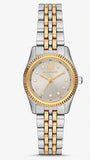 Michael Kors Lexington Three-Hand Silver Dial Two Tone Steel Strap Watch for Women - MK4815