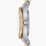 Michael Kors Lexington Three-Hand Silver Dial Two Tone Steel Strap Watch for Women - MK4815