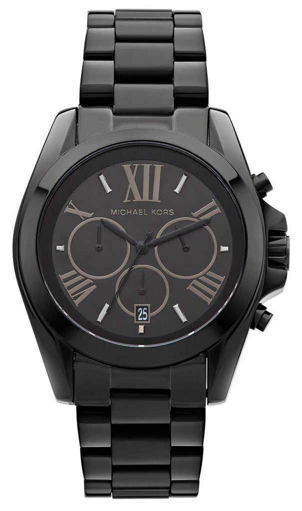 Michael Kors Bradshaw Black Dial Black Steel Strap Watch for Men - MK5550