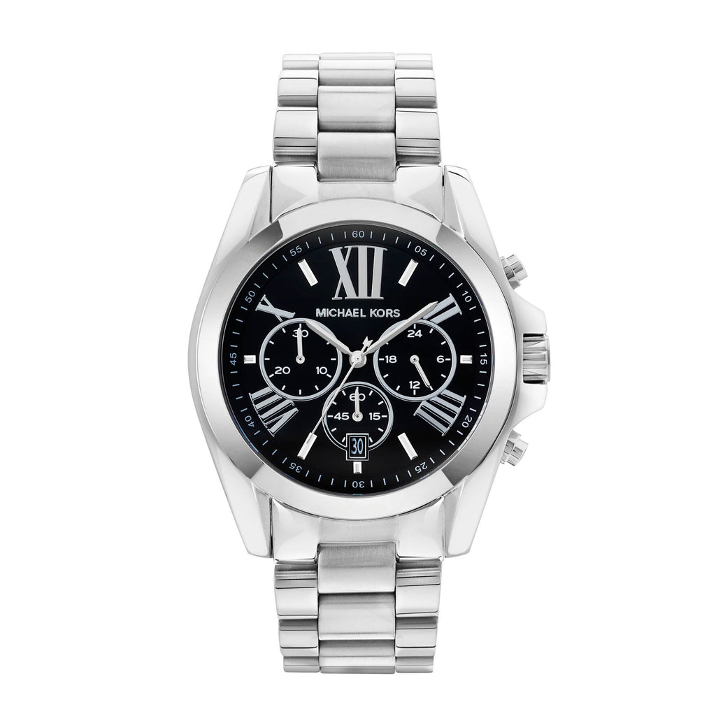 Michael Kors Bradshaw Black Dial Silver Steel Strap Watch for Men - MK5705