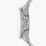 Michael Kors Ritz Chronograph Crystals Silver Dial Silver Steel Strap Watch for Women - MK6746