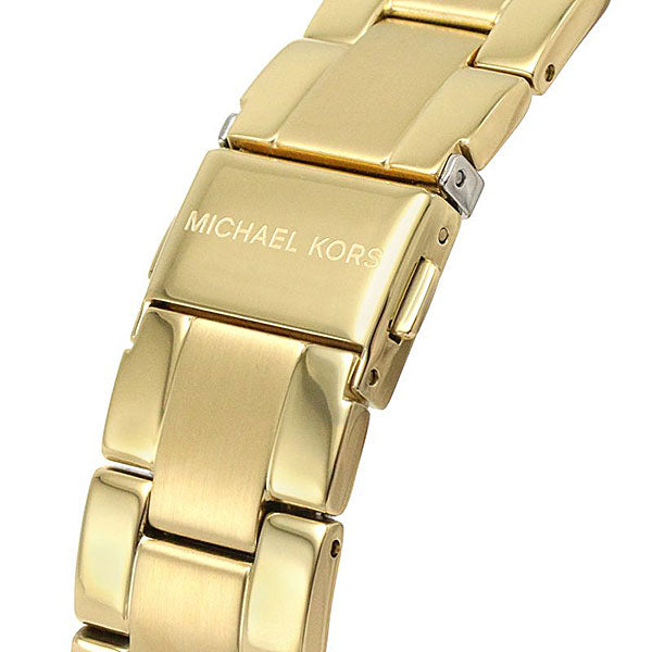 Michael Kors Runway Three-Hand Gold Dial Gold Steel Strap Watch For Women - MK6911