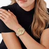 Michael Kors Camille Pavé Crystals Gold Dial Gold Steel Strap Watch for Women - MK6958