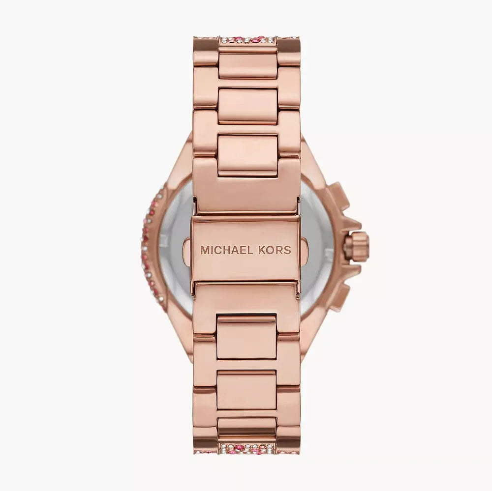 Michael Kors Camille Chronograph Mother of Pearl Dial Rose Gold Steel Strap Watch for Women - MK7272
