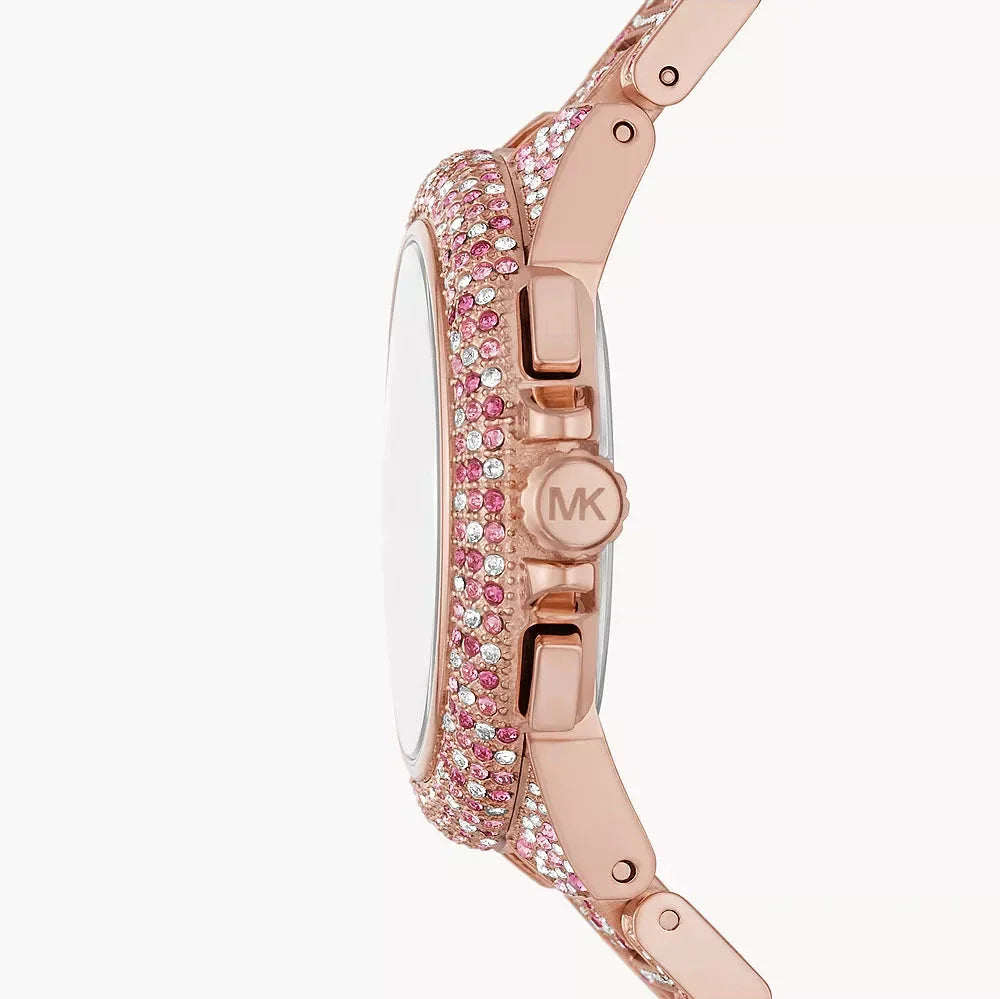 Michael Kors Camille Chronograph Mother of Pearl Dial Rose Gold Steel Strap Watch for Women - MK7272