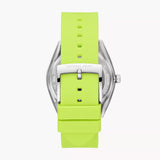 Michael Kors Janelle Three Hand Neon Green Dial Neon Green Rubber Strap Watch For Women - MK7351