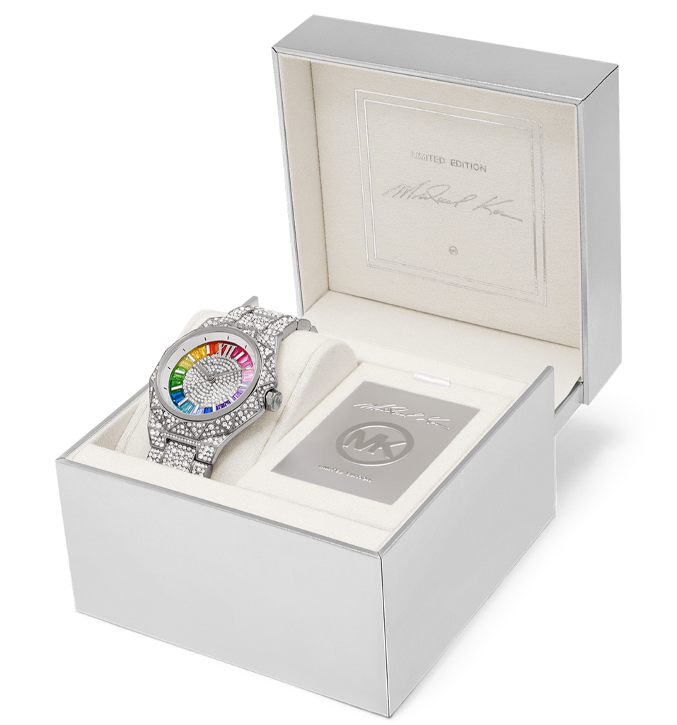 Michael Kors Raquel Three-Hand Crystals Silver Dial Silver Steel Strap Watch For Women - MK7365LE