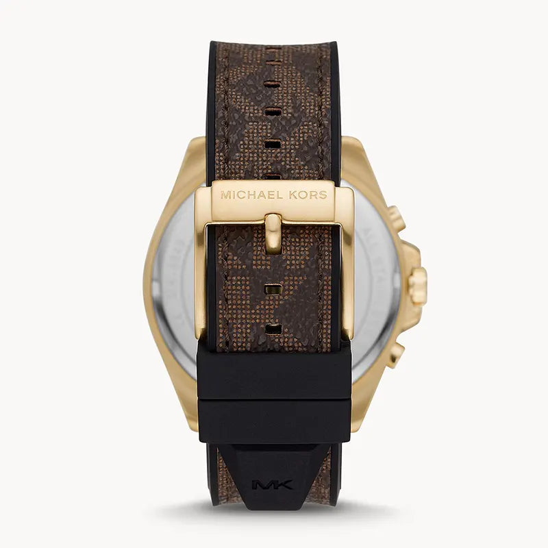 Michael Kors Brecken Chronograph Black Dial Brown Leather Strap Watch For Men - MK8849