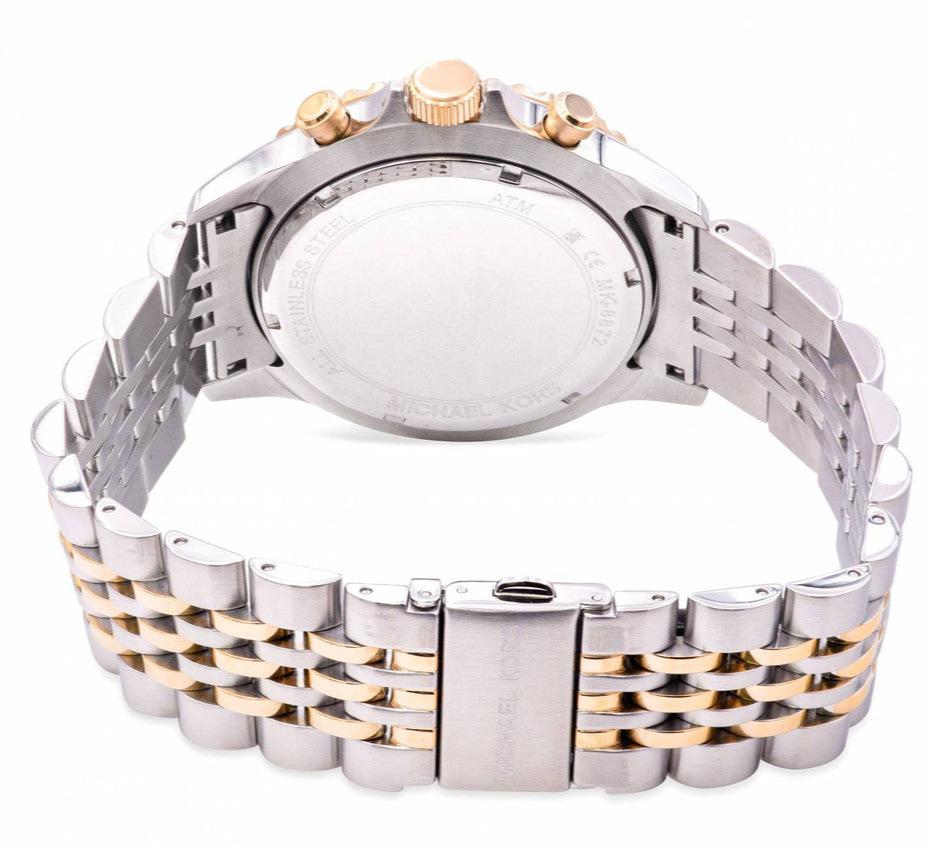 Michael Kors Bayville Chronograph Black Dial Two Tone Steel Strap Watch For Women - MK8872