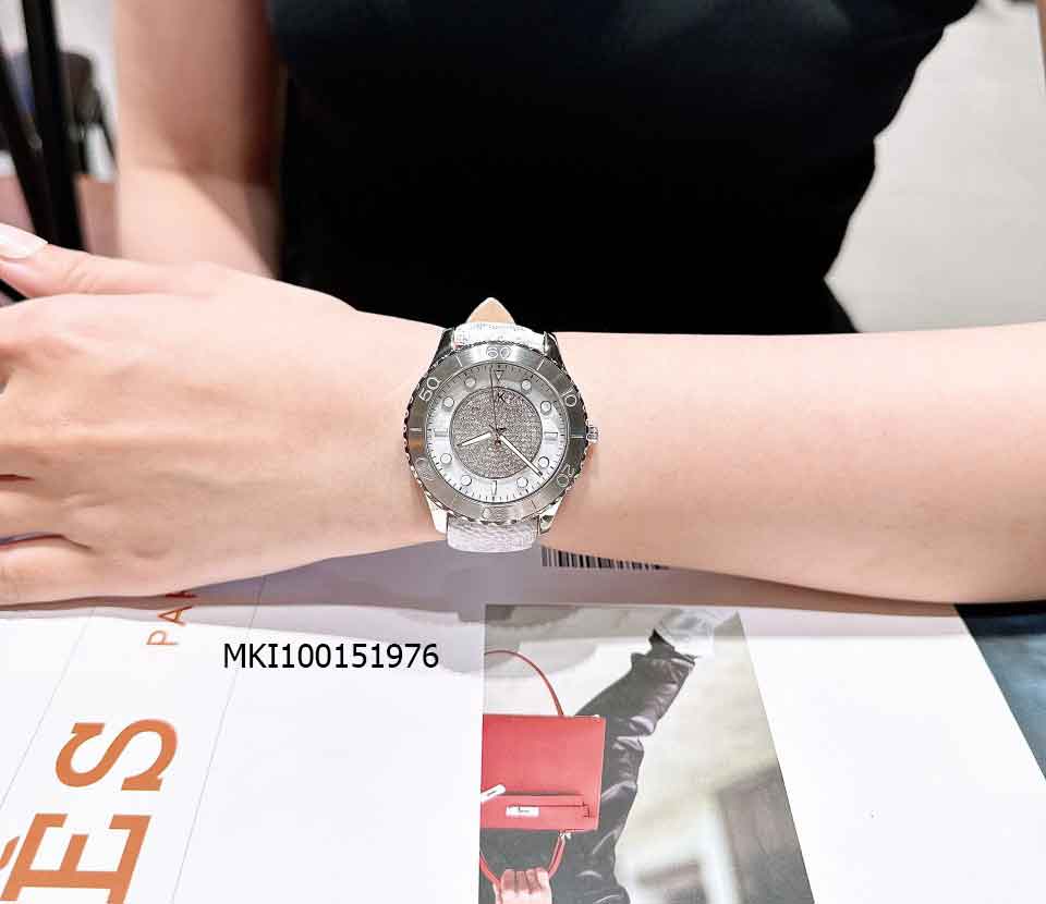 Michael Kors Runway Three Hand Quartz Gold Dial Brown Leather Strap Watch For Women - MK6999