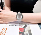 Michael Kors Runway Three Hand Quartz Gold Dial Brown Leather Strap Watch For Women - MK6999