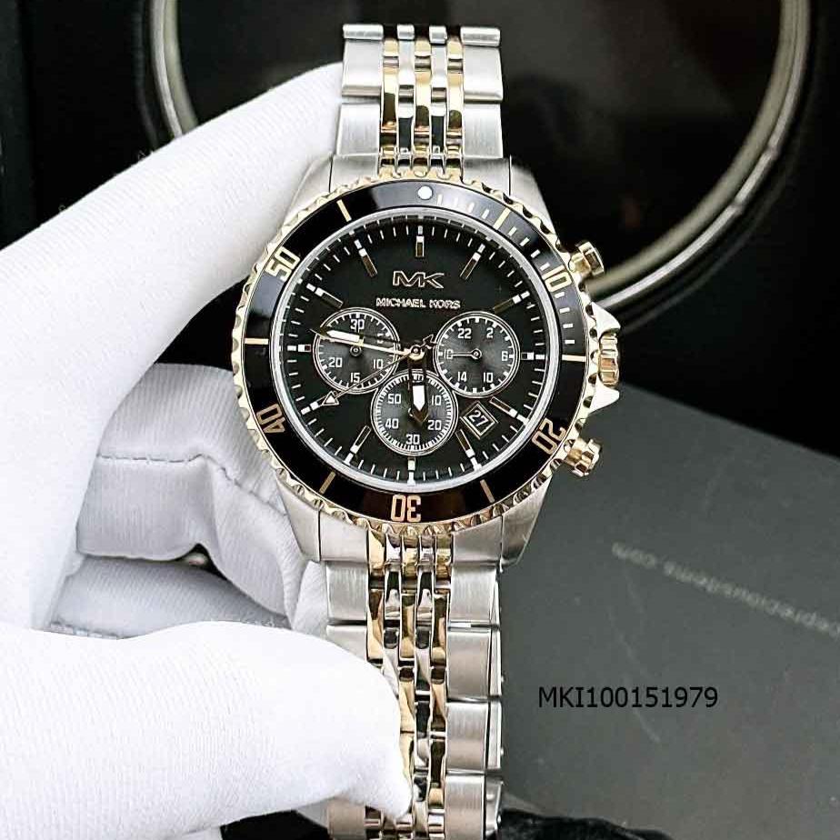 Michael Kors Bayville Chronograph Black Dial Two Tone Steel Strap Watch For Women - MK8872