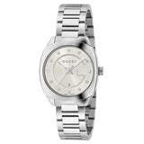 Gucci G Frame Quartz Diamonds Silver Dial Silver Steel Strap Watch For Women - YA142504
