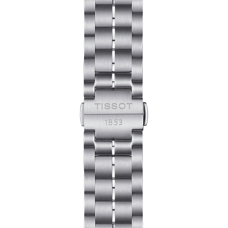 Tissot T Classic Luxury Powermatic 80 White Dial Silver Steel Strap Watch For Men - T086.408.11.016.00