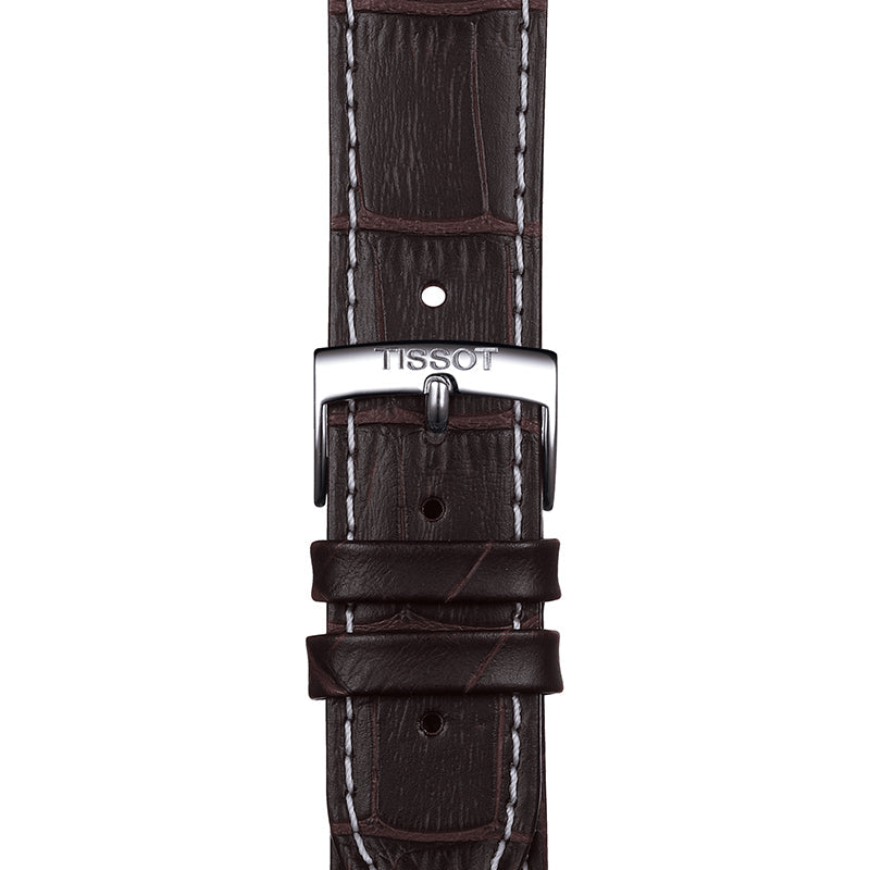 Tissot PR 100 Chronograph Silver Dial Brown Leather Strap Watch for Men - T101.417.16.031.00