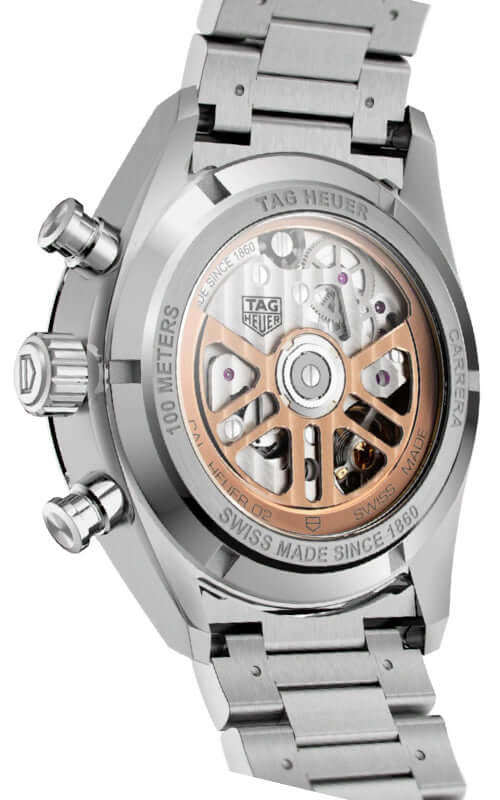 Tag Heuer Carrera Chronograph Black Dial Silver Steel Strap Watch for Men - CBN2010.BA0642