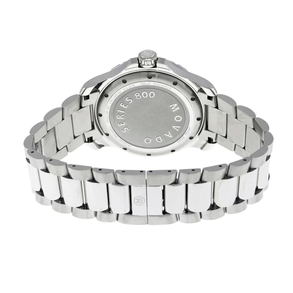 Movado Series 800 Black Dial Silver Steel Strap Watch For Men - 2600135