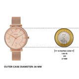 Fossil Jacqueline Quartz Rose Gold Dial Rose Gold Mesh Strap Watch for Women - ES4628