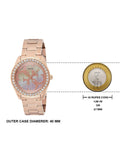 Guess G Twist Diamonds Rose Gold Dial Rose Gold Steel Strap Watch For Women - W1201L3