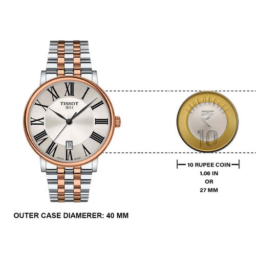Tissot Carson Premium White Dial Two Tone Steel Strap Watch For Men - T122.410.22.033.00